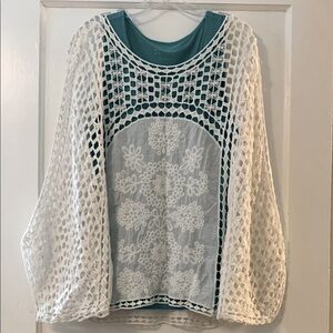 White Crochet Overlay Top